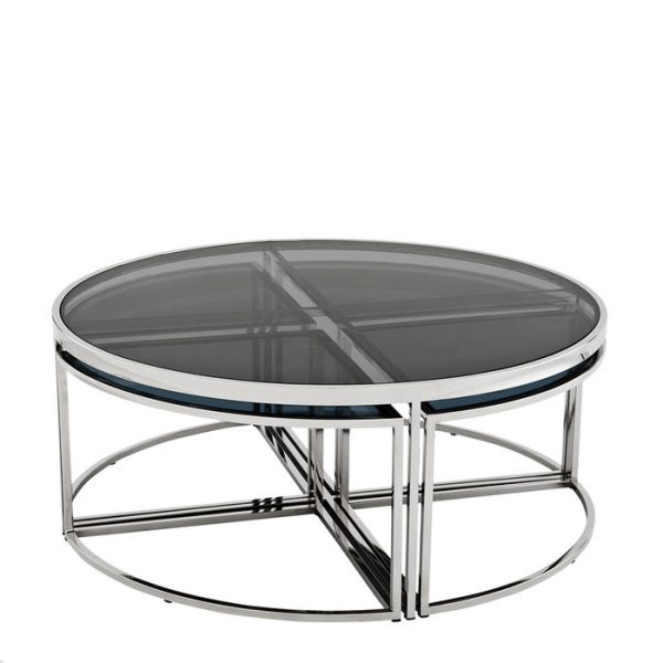 Журнальный столик   Padova из полированной нержавеющей стали и плотного стекла — изображение 2