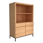 ШКАФ С ДВУМЯ ОТКРЫТЫМИ ПОЛКАМИ И ДВУМЯ ДВЕРЬМИ натуральный дуб 