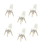 НАБОР ИЗ 6-ти СТУЛЬЕВ НА ДЕРЕВЯННЫХ НОЖКАХ  белый