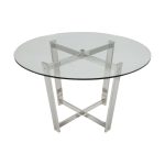 Стеклянный кофейный столик Kmarine с металлическим основанием  — изображение 3