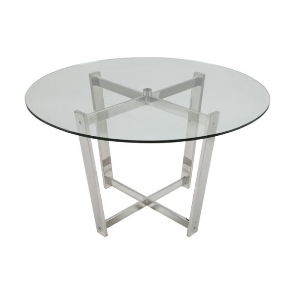 Стеклянный кофейный столик Kmarine с металлическим основанием  — изображение 3