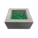 Квадратное бетонное кашпо серое — изображение 2