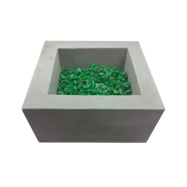 Квадратное бетонное кашпо серое — изображение 2