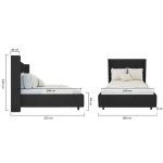 Кровать Wing-2 160х200 см Лён Тёмно-серый — изображение 7