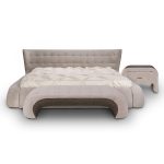 Кровать Meridian с обивкой из кожи и ткани 200х200 см