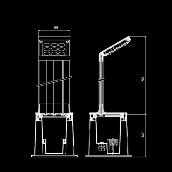 Фонарь Side Quadrat из хромированного металла — изображение 4