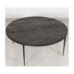 Круглый журнальный стол SOHO из массива дерева и металла  — изображение 2