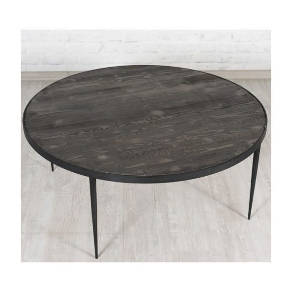 Круглый журнальный стол SOHO из массива дерева и металла  — изображение 2