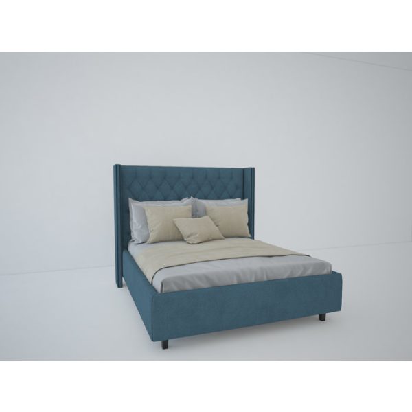 2924product_gallery_photo_fbea8f0e-ee80-437f-bec5-ecd0b68a58cf.jpg Кровать с декоративными гвоздиками Wing 160x200 см Велюр Морская волна — изображение 4