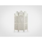 Ширма украшена резьбой ручной работы и вставками из ротанга  185x135x5 см