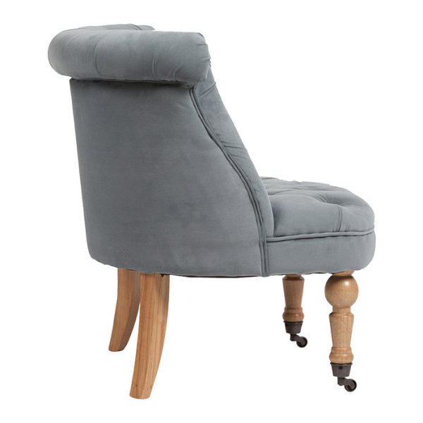 Кресло Amelie French Country Chair Серо-синий Вельвет — изображение 3
