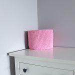 Вязаная корзина Розовая круглая малая — изображение 3