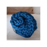 ПЛЕД КРУПНОЙ ВЯЗКИ, ТЕМНО-СИНИЙ БОЛЬШОЙ