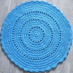 Вязаный коврик Синий 100 см