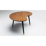 Журнальный столик WOODI Почка с лакированной столешницей из дерева 