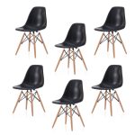 Набор из 6-х стульев Eames черный