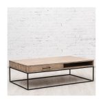Журнальный стол STOKHOLM I из массива дерева и металла 