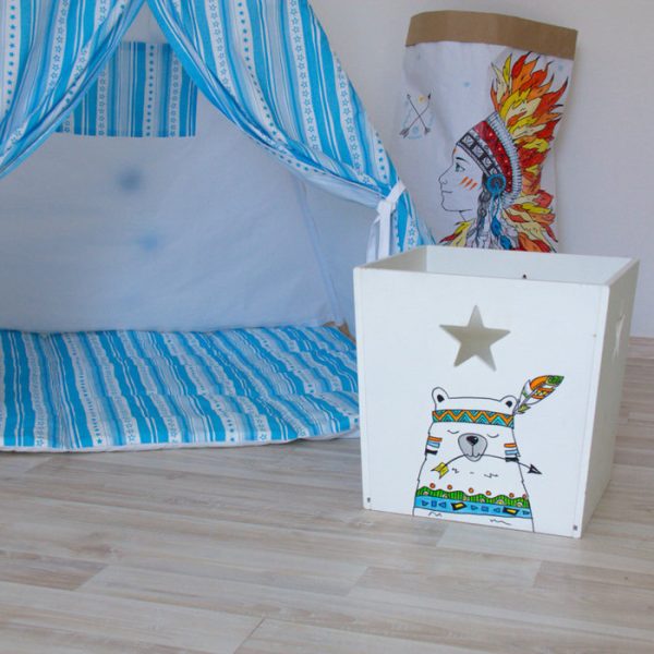 Деревянный ящик для игрушек розовый с сердечком — изображение 8