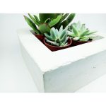 КВАДРАТНОЕ БЕТОННОЕ КАШПО белое — изображение 2