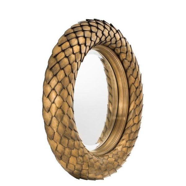 Настенное Зеркало  Laurel из античной латуни — изображение 2