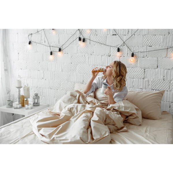 Комплект постельного белья евро мини с простыней на резинке  160х200 Кремовый — изображение 5