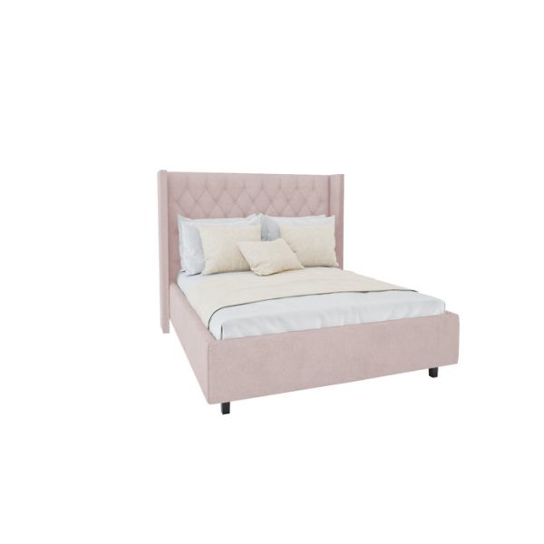 Кровать Wing-2 140x200 см Велюр Пыльная роза — изображение 3