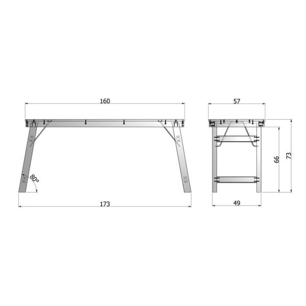 Стол консольно-обеденный  Klap desk Table из массива сосны — изображение 5