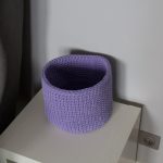 Вязаная корзина Сиреневая круглая малая