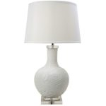Керамическая настольная лампа с белым абажуром 
