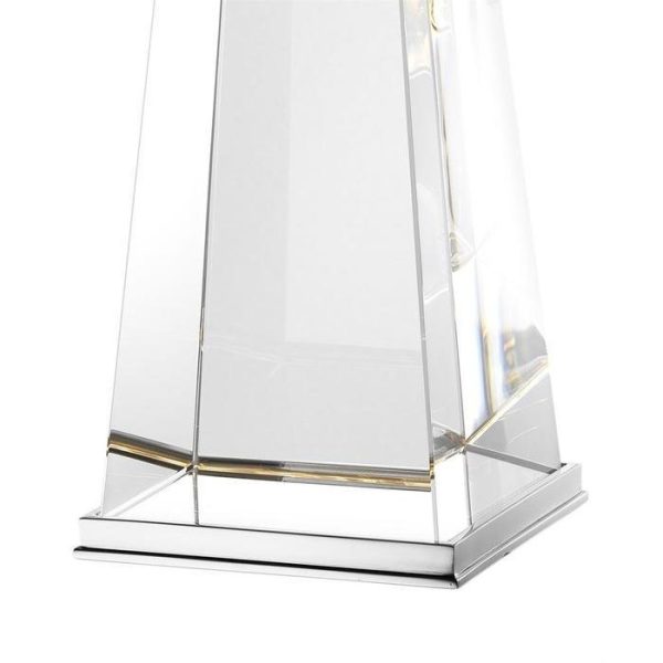 Настольная лампа  Bari crystal в виде обелиска из прозрачного стекла — изображение 2