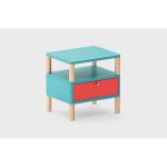 Прикроватная тумбочка Latitude SAGA BIRKIR бирюзового цвета в отделке светлый ясень