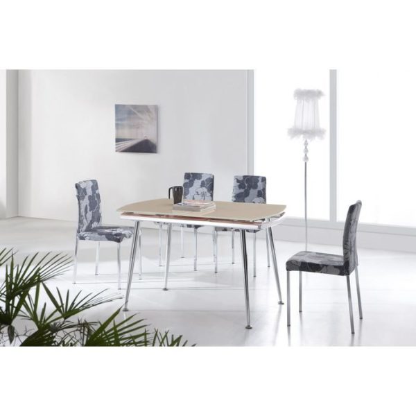 Стол обеденный раздвижной со столешницей из закаленного стекла — изображение 3