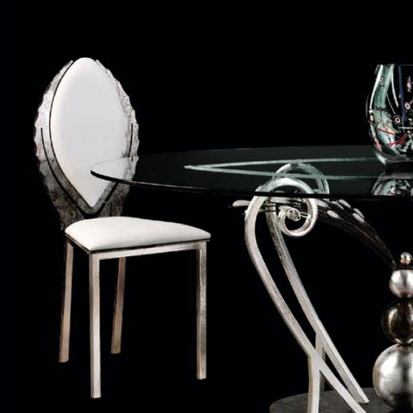 Стул MM Lampadari Pavone на металлических ножках серебряного цвета — изображение 2