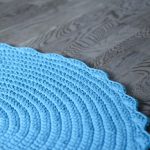 Вязаный коврик Голубой 100 см — изображение 8