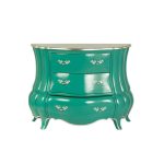 Деревянный комод бирюзового цвета
