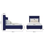 Кровать Wing-2 180x200 см Велюр Синий — изображение 7