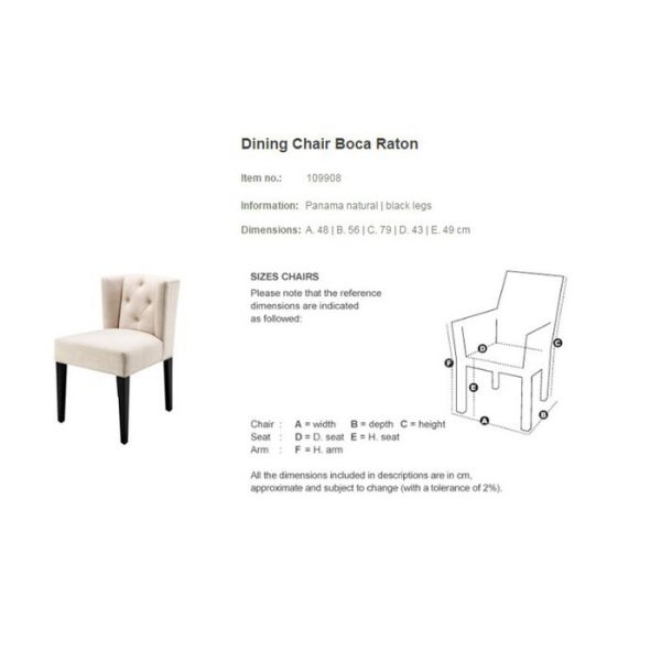 Стул  Chair Boca Raton молочного цвета 79x48x56 см — изображение 2