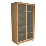 Книжный шкаф-витрина  с  раздвижными дверьми дуб — изображение 2