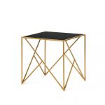 Кофейный стол Prince glass gold черное стекло