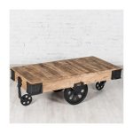 Журнальный столик TROLLEY из массива дерева и чугуна — изображение 3