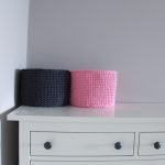 Вязаная корзина Розовая круглая малая — изображение 6