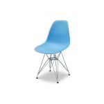 Стул с пластиковым сидением голубой