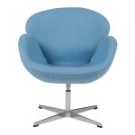 Кресло Swan Chair из шерстяной ткани голубого цвета — изображение 2