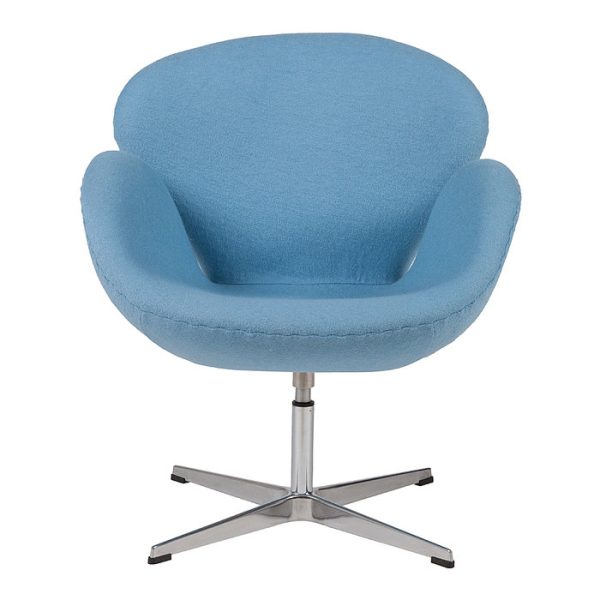 Кресло Swan Chair из шерстяной ткани голубого цвета — изображение 2