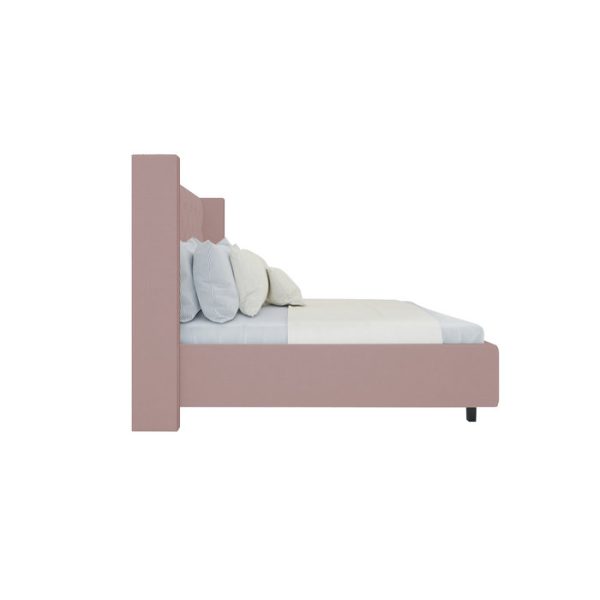 Кровать с декоративными гвоздиками Wing 160x200 см Велюр Пыльная роза — изображение 3