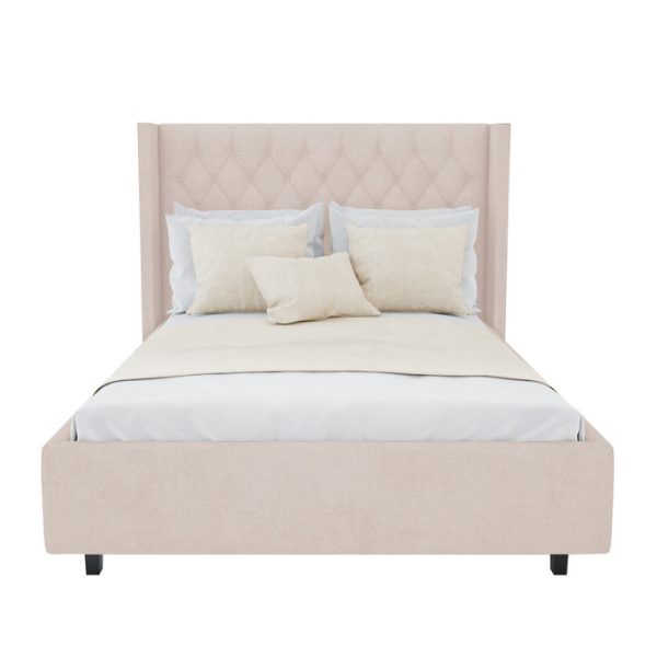 2988product_gallery_photo_0c880734-7dcd-40be-9ac8-2cf00ad46925.jpg Кровать Wing-2 160х200 Велюр Светло-бежевый — изображение 1