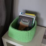 Вязаная корзина Лайм квадратная малая