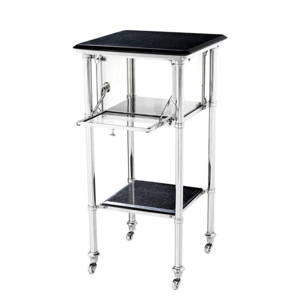 Сервировочный столик  Pitanguy со столешницей  и полкой из гранита черного цвета — изображение 3