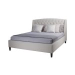 Кровать Diaz с обивкой из ткани светло-серого цвета 160х200 см — изображение 4