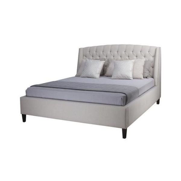 Кровать Diaz с обивкой из ткани светло-серого цвета 160х200 см — изображение 4